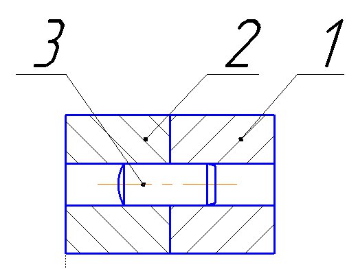 Изображение штифтового соединения на чертежах