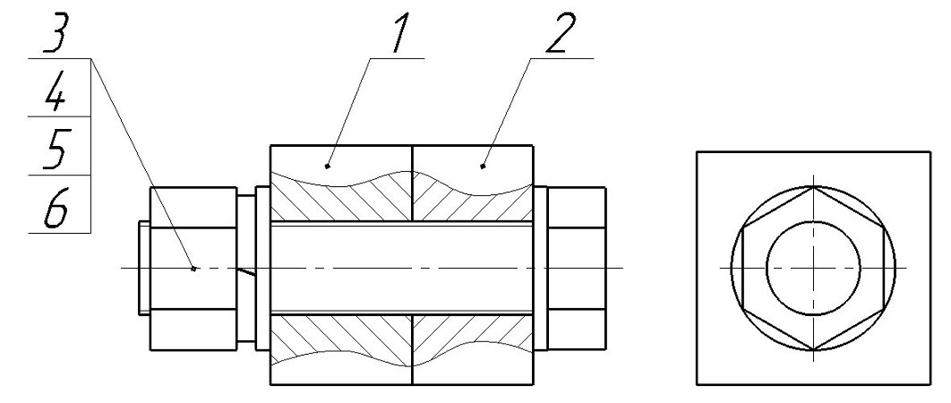 Соединение болт гайка чертеж