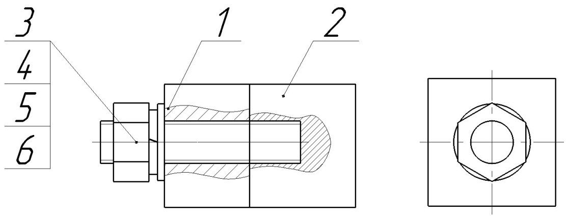 Соединение болт гайка чертеж